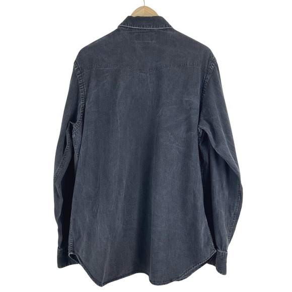 Polo Ralph Lauren Vintage Western Snap Long Sleeve Button Down Washed Black XL - Picture 3 of 9